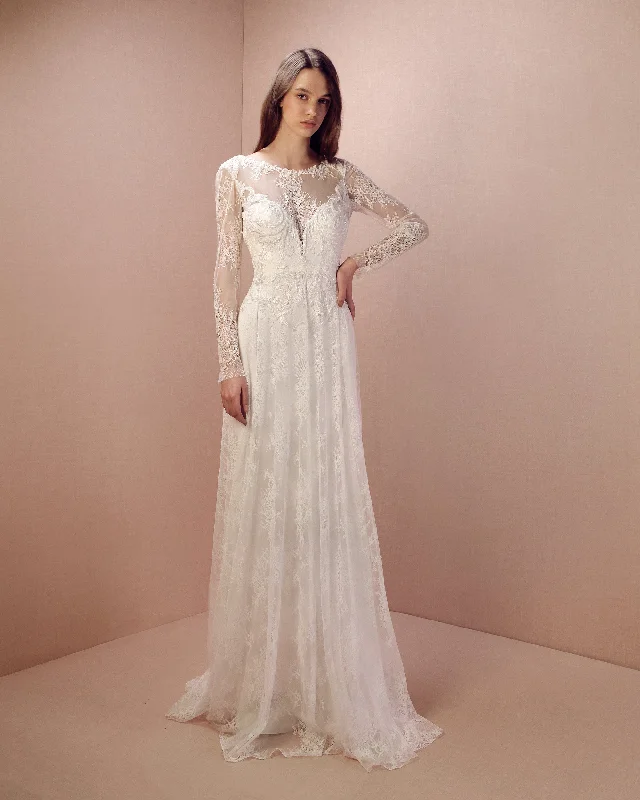 Lace Long-Sleeves Gown