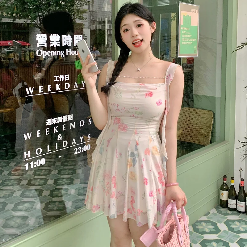 New arrivals summer dress mini dress flower dress cute 2type LL-394