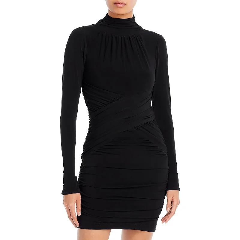 Womens Above Knee Ruched Mini Dress