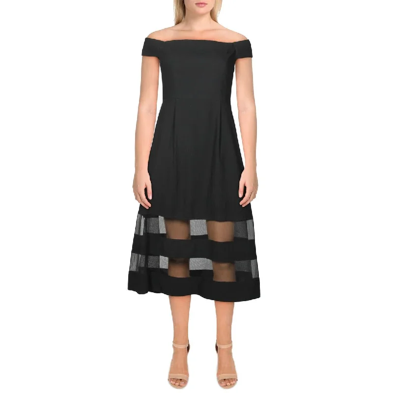 Womens Shadow Stripe Crepe Cocktail Dress