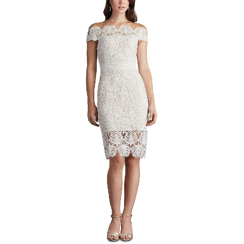 Womens Lace Off-The-Shoulder Cocktail And Party Dress