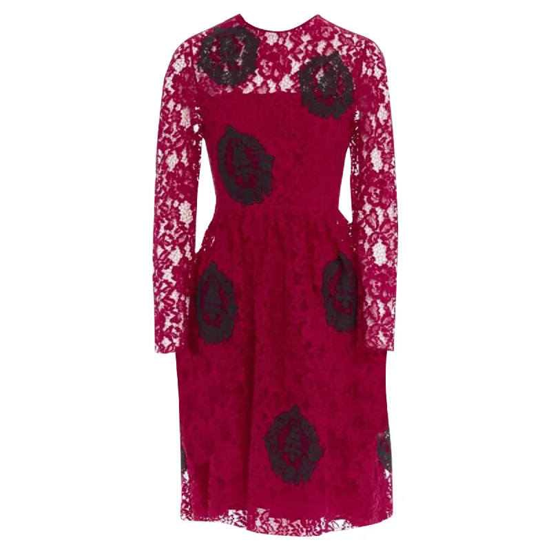 Huishan Zhang floral embroidery lace spot cocktail dress