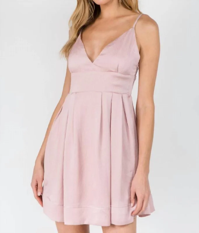 Flare Cocktail Mini Dress In Pink