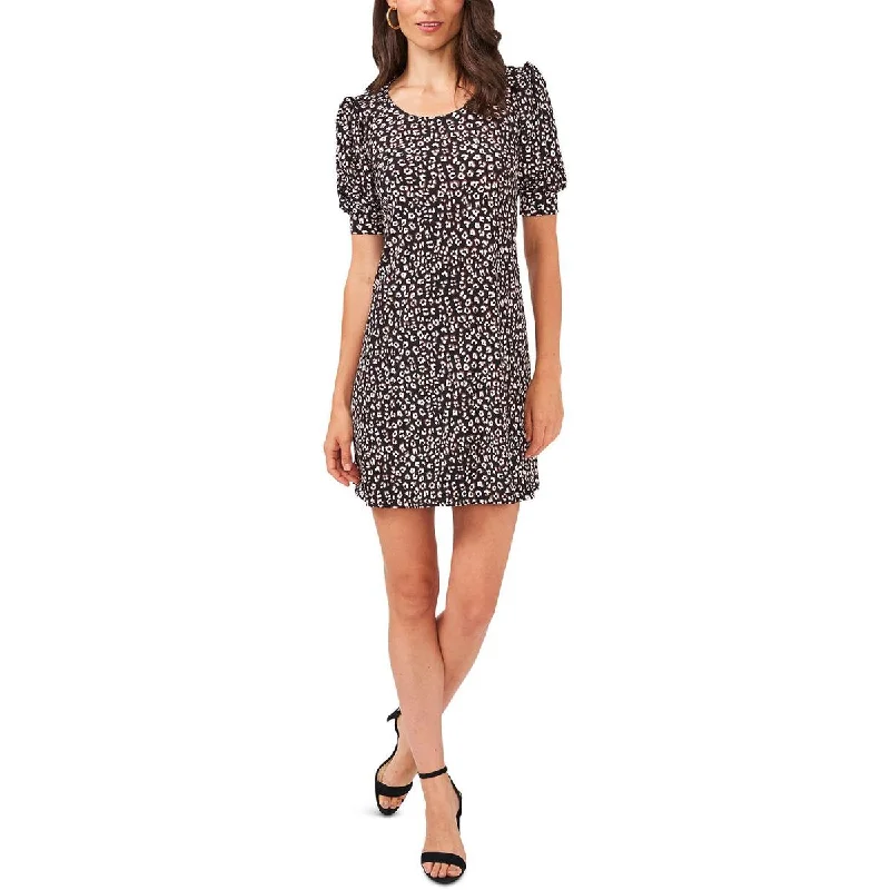 Petites Womens Animal Print Mini Mini Dress