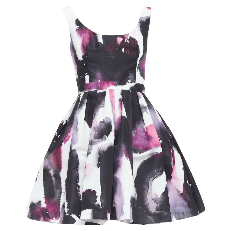 Alexander McQueen watercolor Graffiti short dress