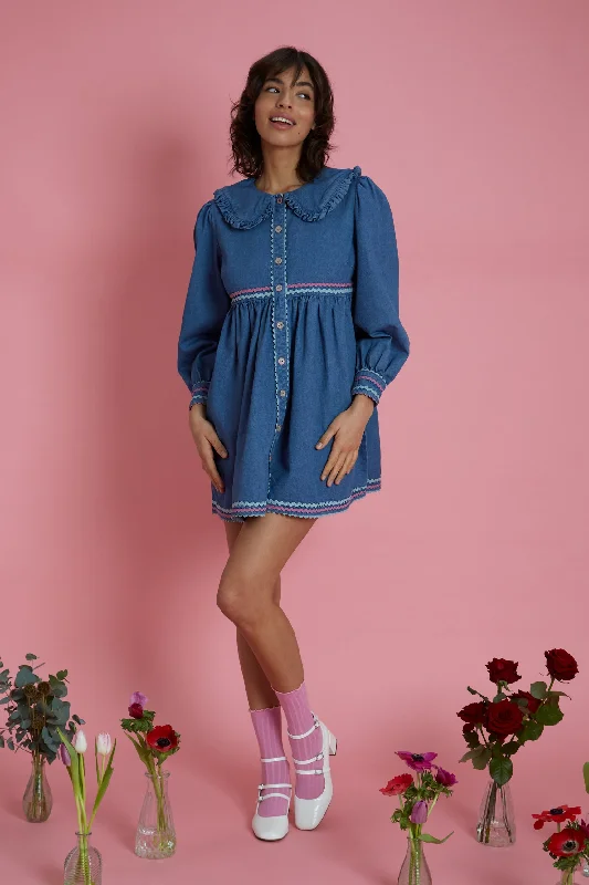 Ayla Ric-Rac Denim Dress