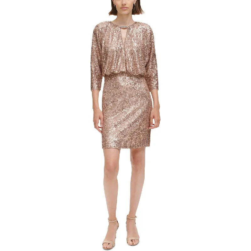 Womens Sequined Mini Cocktail And Party Dress