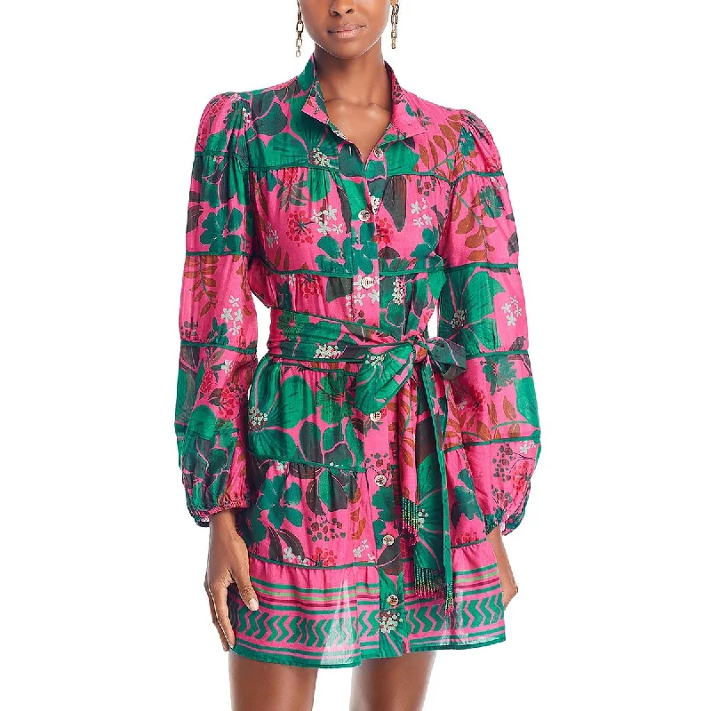 Womens Mini Button-Down Shirtdress