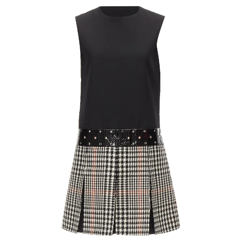 Yves Saint Laurent Houndstooth Fit Flare Dress