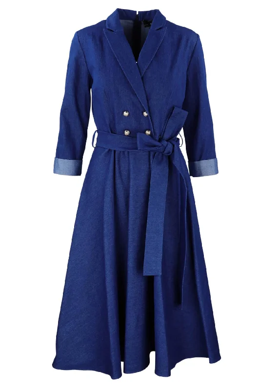 Clos Denim Dress with Front Buttons