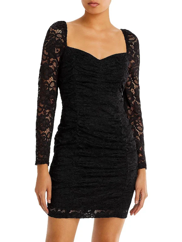 Womens Lace Short Mini Dress