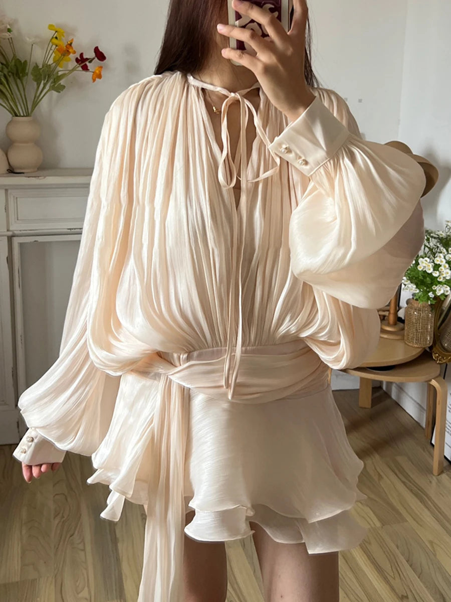 Flowy Blouse Mini Dress