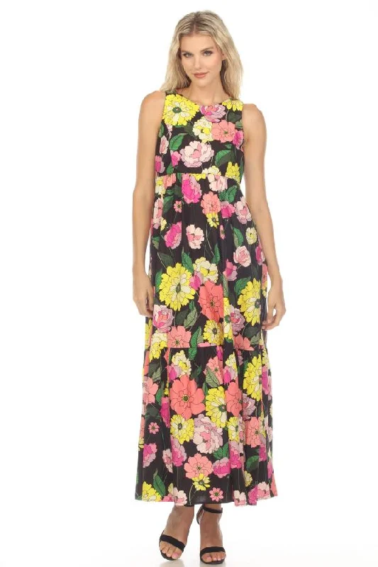 Johnny Was Jade Love Casia Floral Tiered Maxi Dress Boho Chic L37223-3