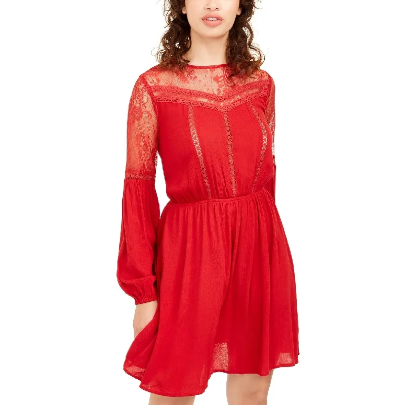 American Rag Juniors' Lace Dress Dark Red