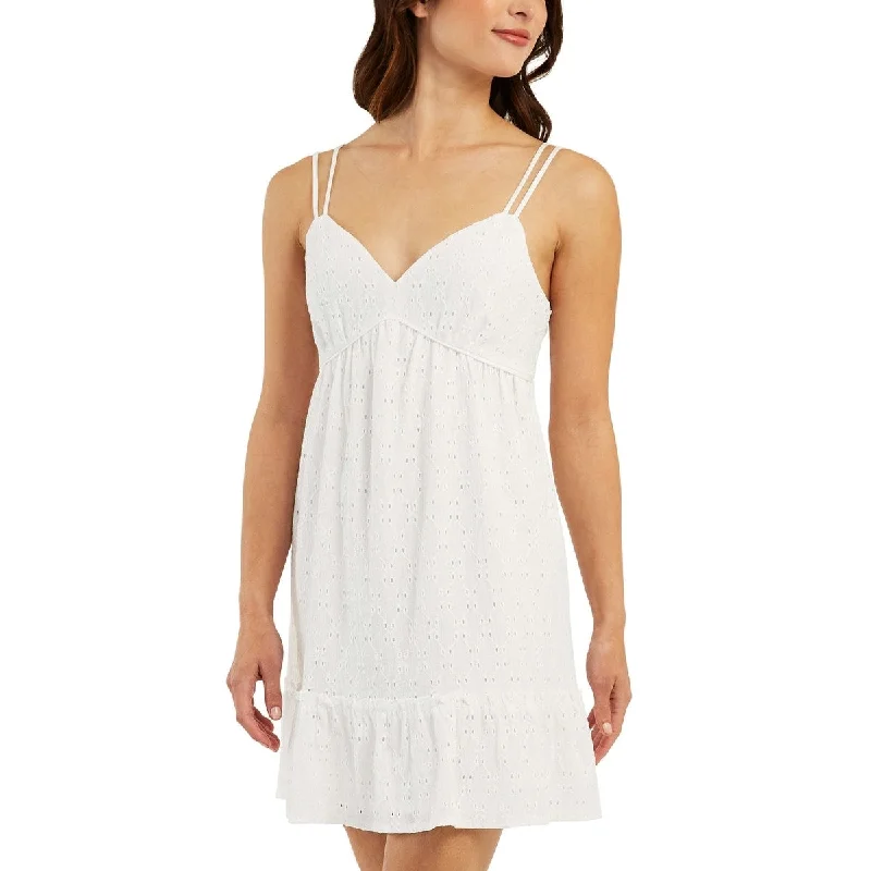 Bcx Junior's Eyelet Dress White Size Medium