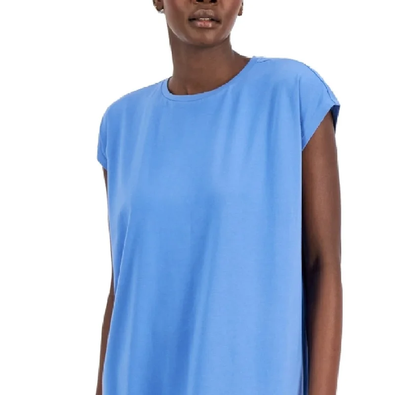 Eileen Fisher Women's Relaxed Cap Sleeve Dress Blue Size Small