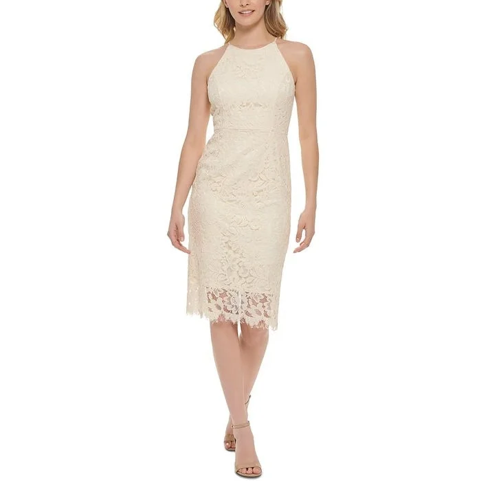 Eliza J Women's Lace Halter Dress White Size 6Petite - 6P