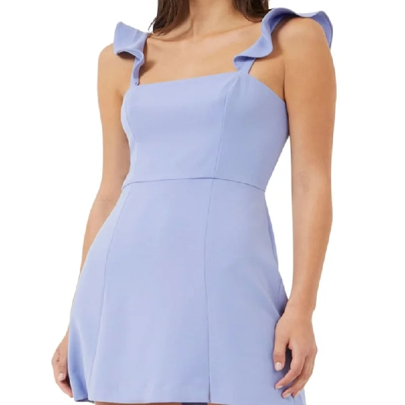 French Connection Women's Whisper Ruffle Strap Dress Blue Size 0