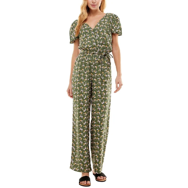 Kingston Women's Floral Print Surplice Jumpsuit Green Size XX-Small