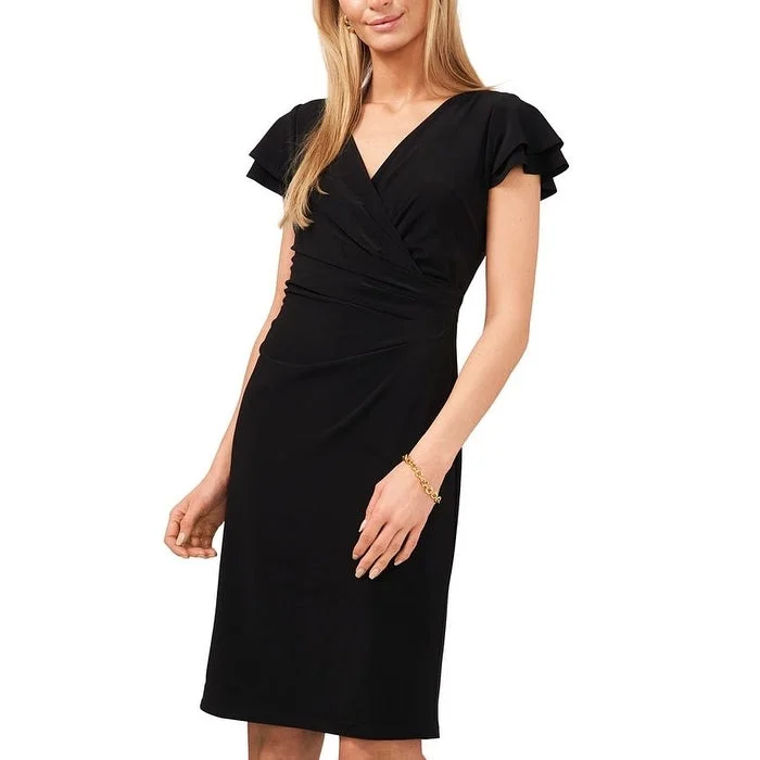 MSK Women's Surplice Sheath Dress Black Size Small