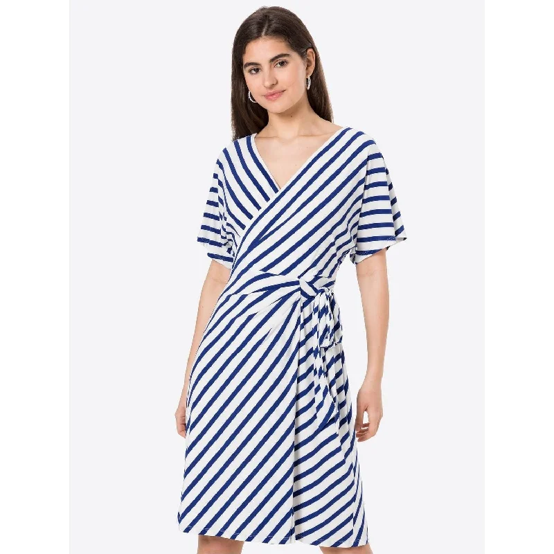 Ralph Lauren Women's Chevron Jersey Dress Blue Size 10