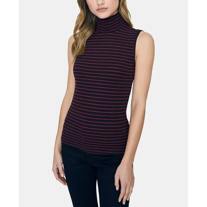 Sanctuary Essential Sleeveless Mock Neck Fall Stripe Black Size X-Small