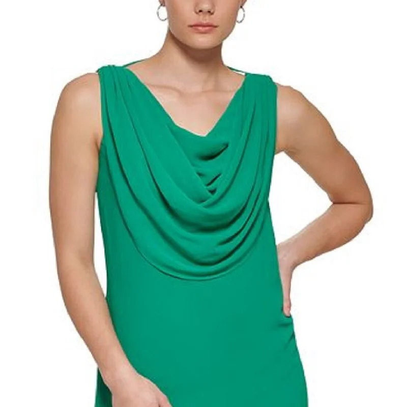 Vince Camuto Women's Cowlneck Shift Dress Green Size 6