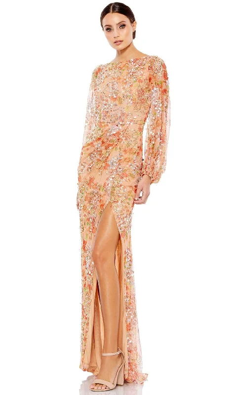 Mac Duggal 93547 - Long Sleeve Bateau Neck Long Dress