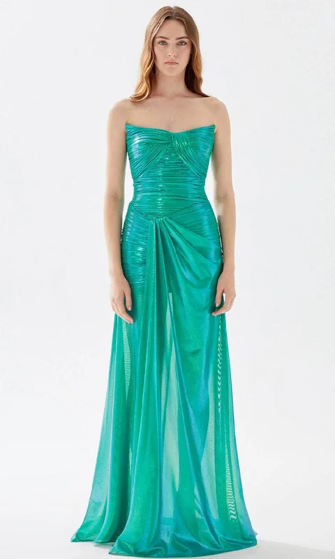 Tarik Ediz 52039 - Strapless Scoop Ruched Prom Gown