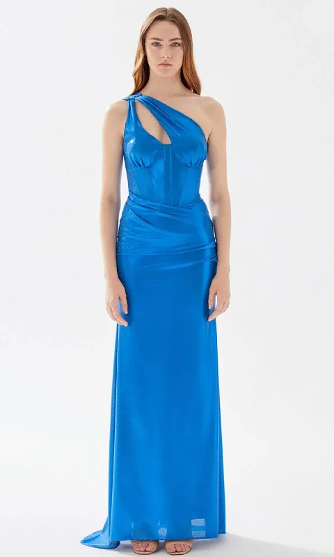 Tarik Ediz 52044 - Asymmetrical Front Keyhole Prom Gown