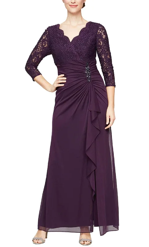 Alex Evenings 82122469 - Formal Lace-Made High Waist Evening Gown