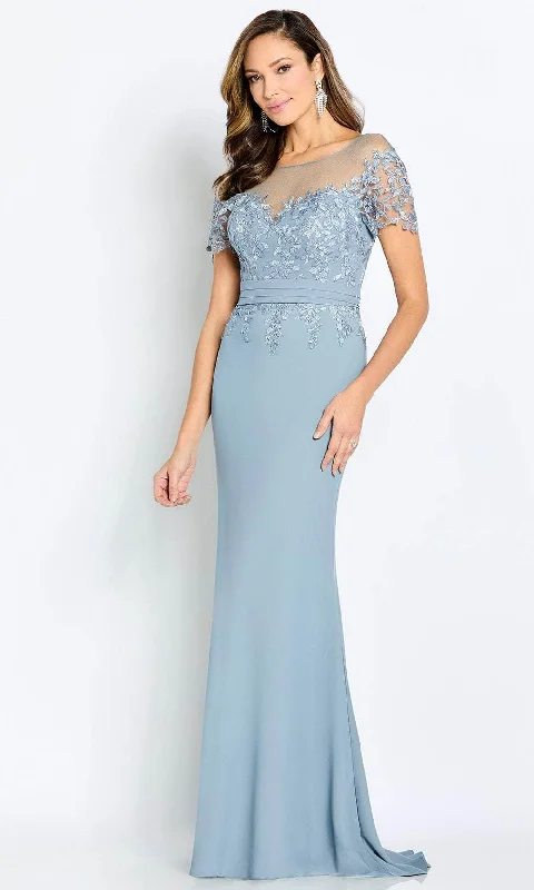 Cameron Blake CB111 - Short Sleeve Mermaid Evening Gown