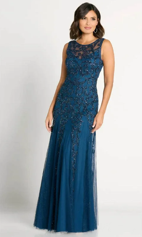 La Valleta LV22104 - Cap Sleeve Beaded Evening Dress