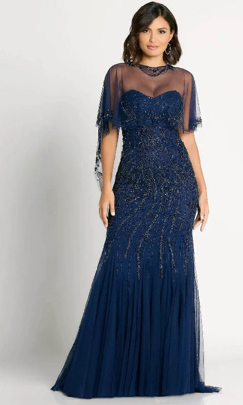 La Valleta LV6101 - Cape Beaded Evening Dress