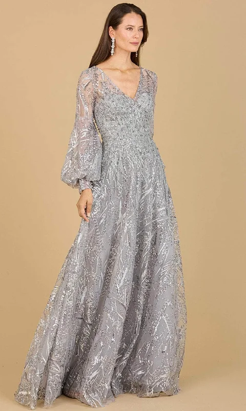 Lara Dresses 29198 - Bishop Sleeve Lace Evening Gown