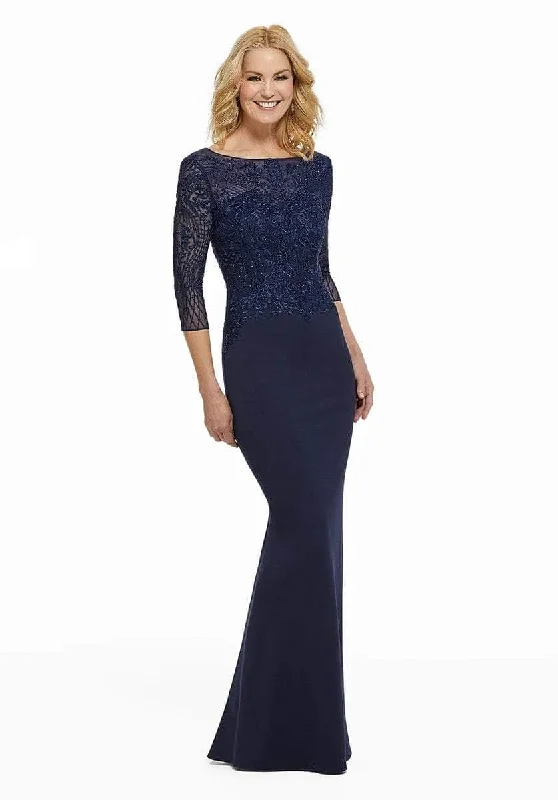 MGNY By Mori Lee - Embroidered Bateau Jersey Evening Gown 72020SC