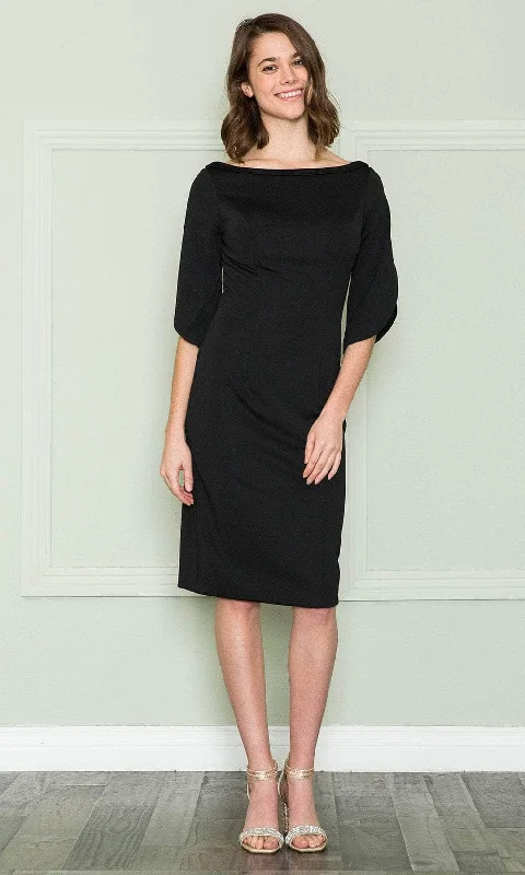 Poly USA 8772 - Quarter Sleeves Jersey Knee-Length Dress